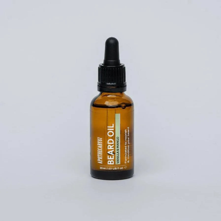 Apothecary 87 Beard Oil, Vanilla and Mango fragrance. Part of the Beard Kit