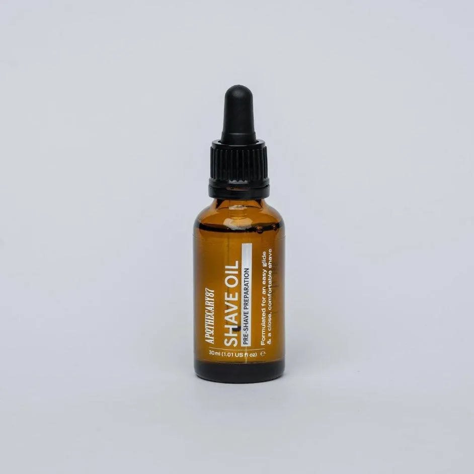 Apothecary 87 Shave Oil for a smooth shave. Part of the Shave Kit