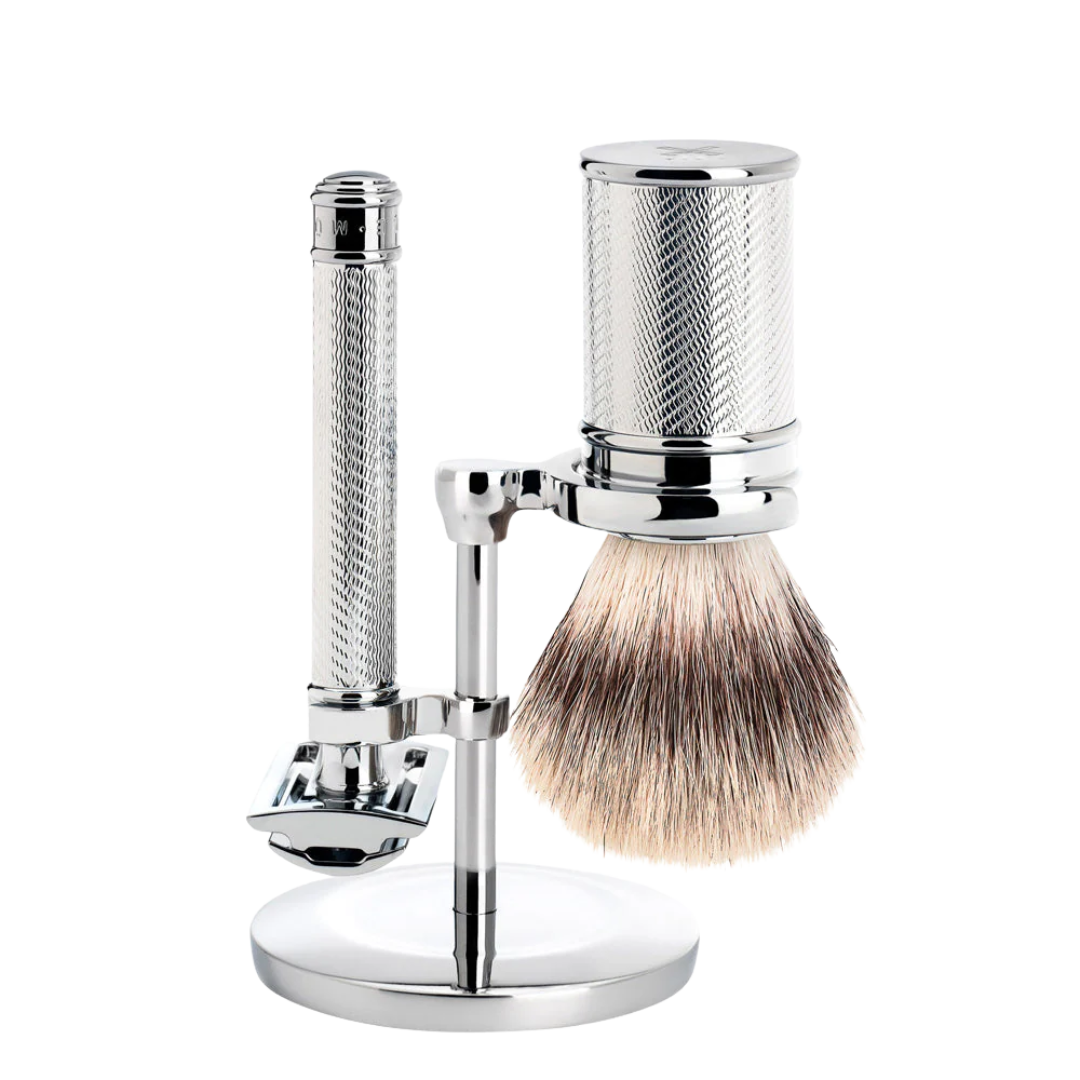 Traditional Fibre Brush and Safety Razor Set